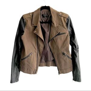 URBAN OUTFITTERS BYCORPUS Army Moto Jacket Moto Asymmetrical Biker Jacket S
